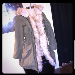 Bernardo Faux Fur Parka Jacket
